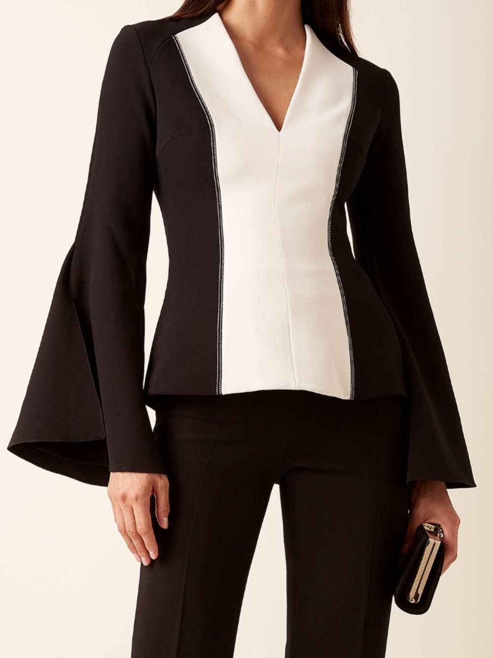 (180) Safiyaa Tanisha Two-Tone Crepe Top 2